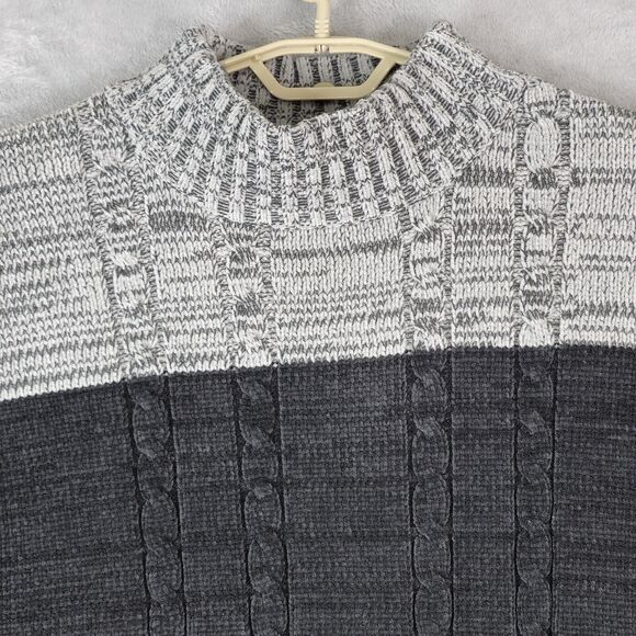 Bare Fox Urban Gear Sweater Mens XL Grandpacore Knit Soft Acrylic Black Gray - Picture 3 of 6